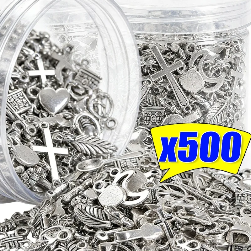 30-500pcs Random Metal Alloy Charms Pendants Beads for DIY Handmade Bracelets Neacklaces Earrings DIY Jewelry Making Decoration