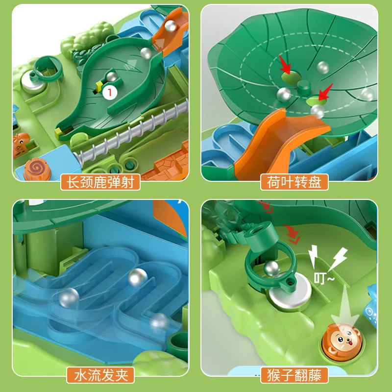 子供のためのジャングルの冒険を学ぶための迷路ボール,学習玩具,インテリジェンスチャレンジ,デスクトップゲーム,戦闘思考
