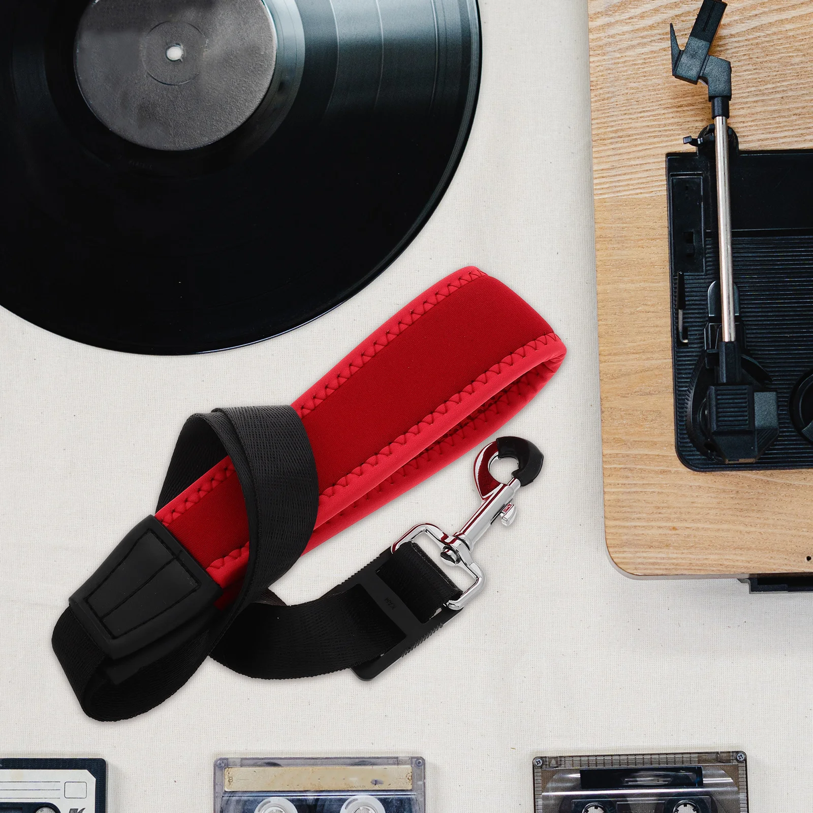Saxophone Neck Strap Red Adjustable Padded Thickened Sponge For Alto Tenor Soprano Clarinet Instrument Accessories Band
