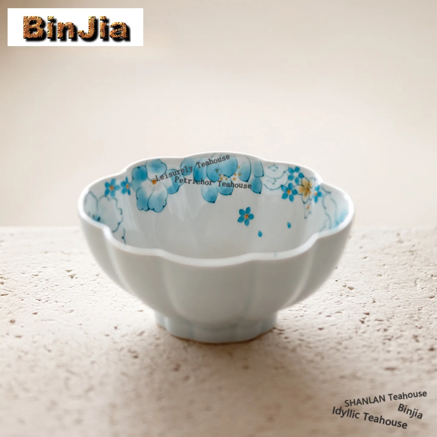 

120ml Hand-painted Butterfly Flower Flower Mouth Teacup Retro Tea Bowl Water Jug Tea-tasting Smelling Cup Chazhan Master Cups