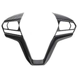 Carbon Fiber Car Steering Wheel Panel Frame Cover Trim Sticker for Isuzu D-Max Dmax 2021 2022 2023 Accessories