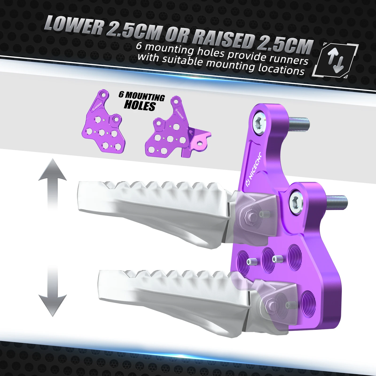 NICECNC لدراجة Surron light bee X S L1E 2024 دراجة كهربائية Sur ron جزء Segway X160 X260 أوتاد قدم كبيرة مسند للقدمين ودعامة