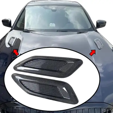 Car Modification Engine Hood Fake Air Outlet 1 Pair of Universal Decorative Air Vents Carbon Fiber Hood Exterior Engine Accessor