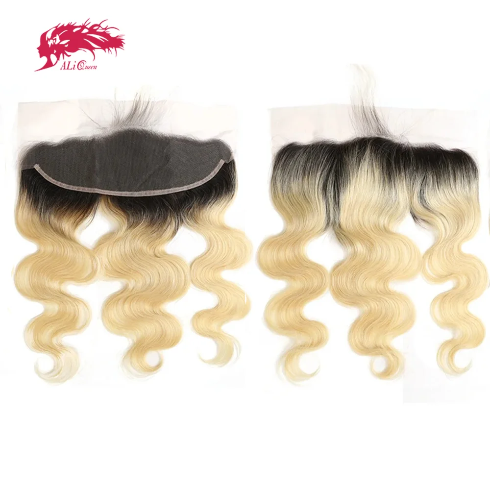 

Волосы Ali Queen, бразильские объемные волны, девственные волосы, кружевная фронтальная застежка, человеческие волосы, свободный пробор # 613 или # 1b613 13x4 Предварительно выщипанный