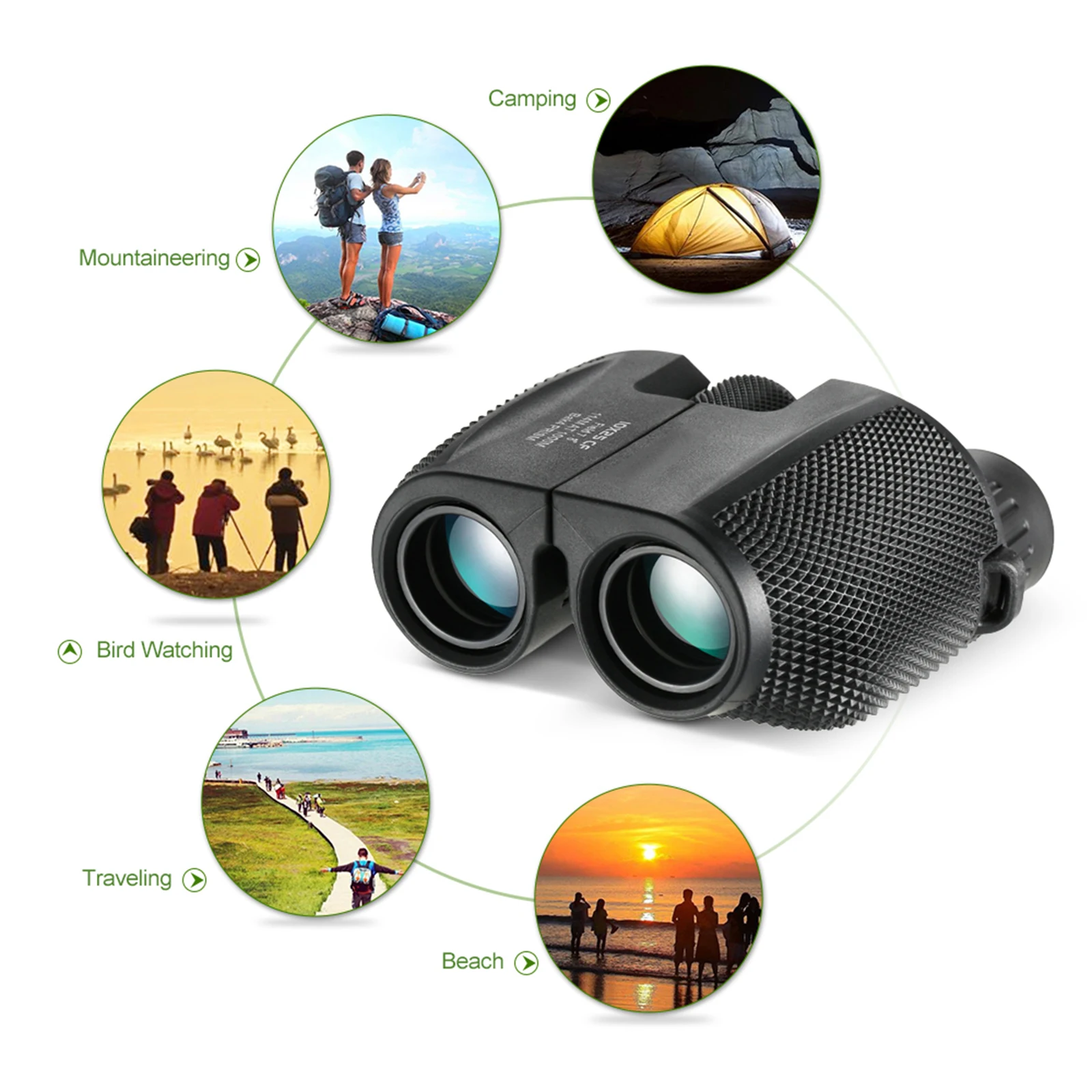 10x25 Compact Binocular High Powered Outdoor Sports Binocular Telescope Pocket Scope for Birdwatching Concert Travel Kids Gift