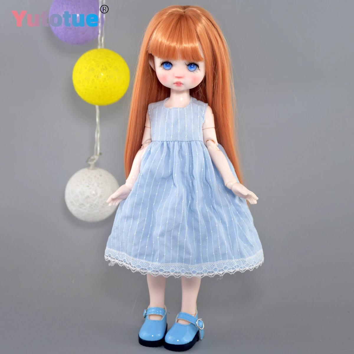 YUTOTUE 12 pollici di altezza carino occhi azzurri ragazza bambola con scarpe eleganti parrucche per capelli lisci set completo giocattolo BJD
