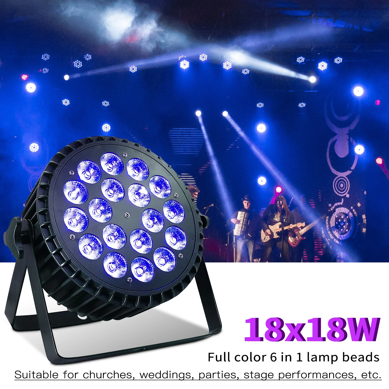 4Pcs/Lots 18x12W RGBW/18x18W RGBWA UV 6 in 1 LED Par Light DMX512 Control Aluminum Stage Light Professional DJ Disco Equipment