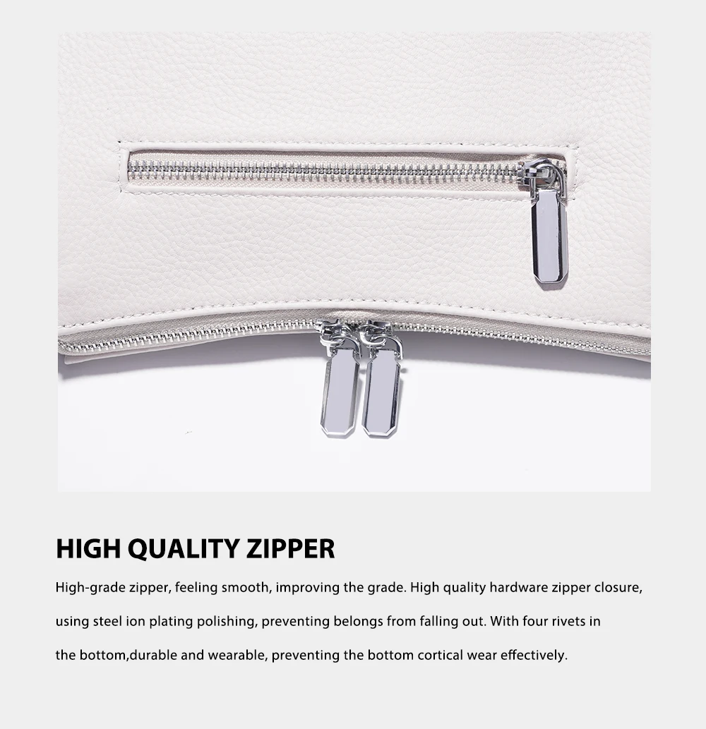 Zency Acryl-Ketten-Handtasche aus weichem Leder mit Tragegriff, luxuriöse kleine Unterarm-Umhängetasche für Damen, weiß, modische Schultertasche – Detail 18