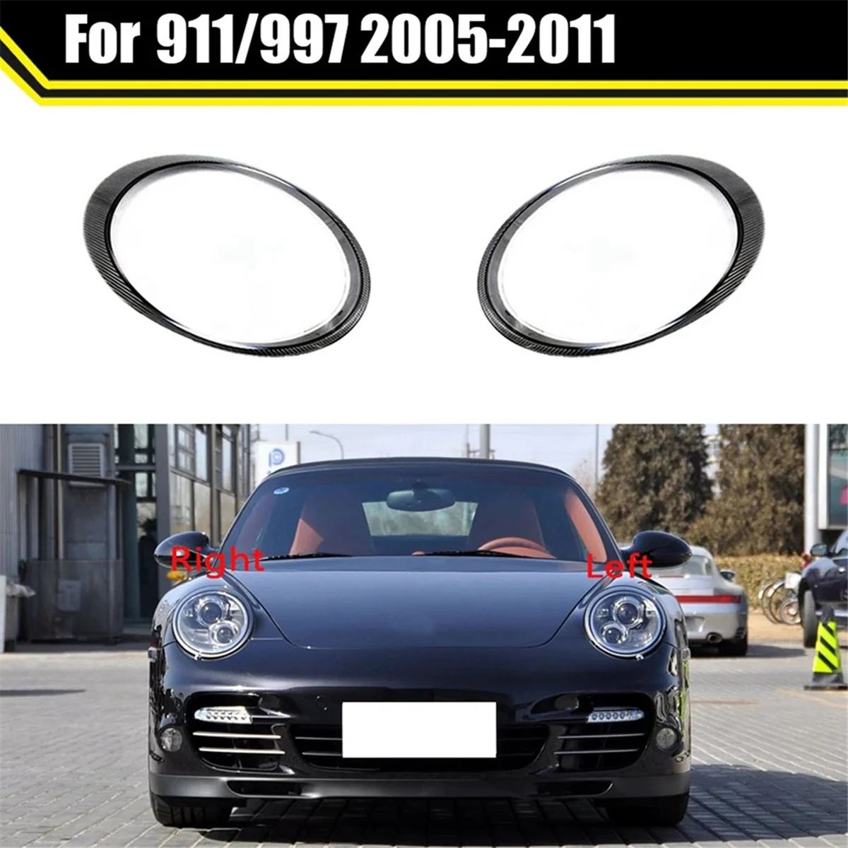 Left Headlight Lamp Cover for Porsche Carrera 997 2005-2011