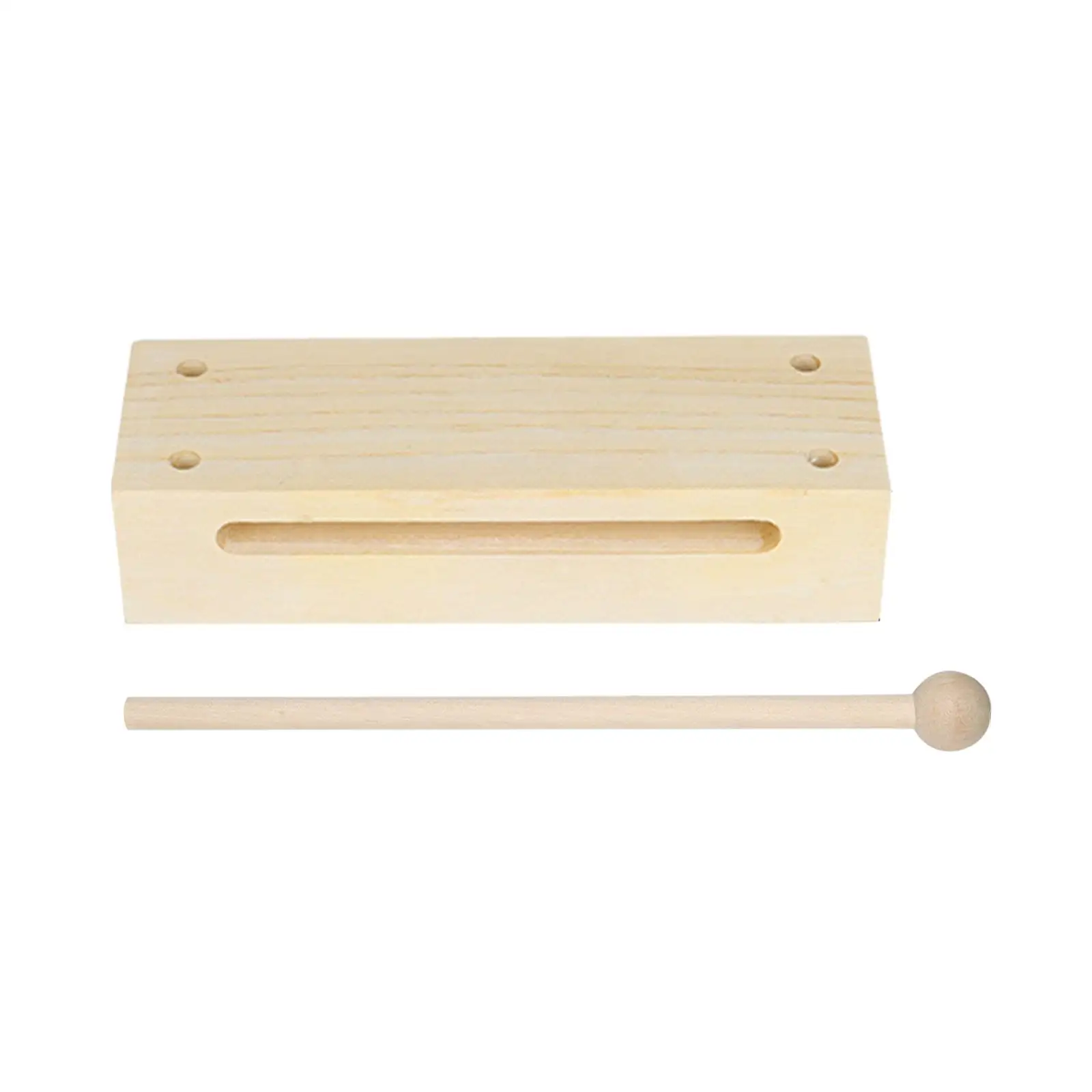 Wooden Percussion Block with Drumstick Solid Hardwood Wood Block Musical