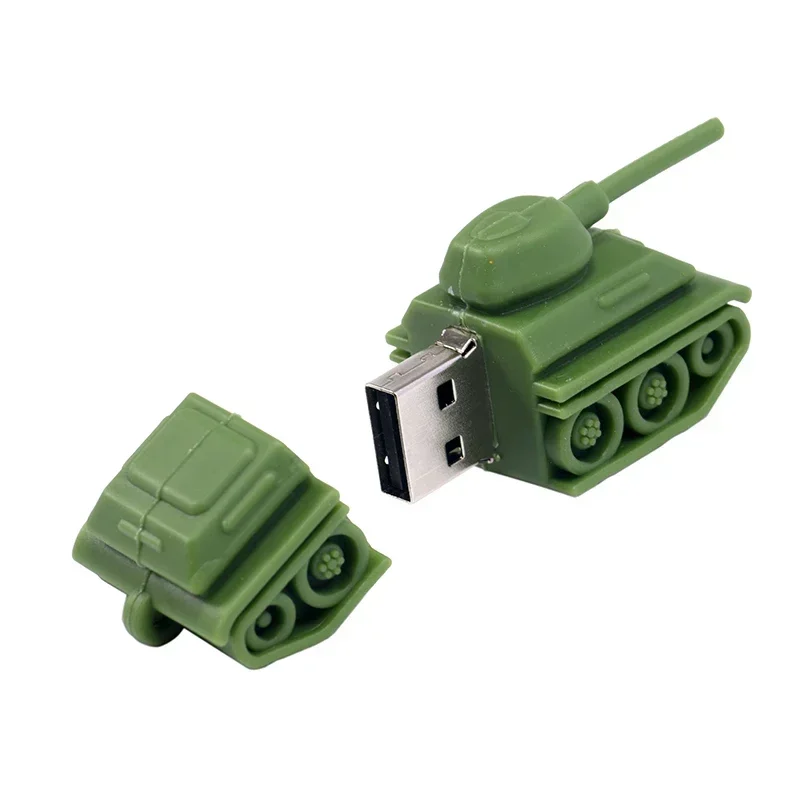 Tank USB Flash Drive 64GB Creative Gifts for Kids Pen Drive 32GB Cool Cartoon Memory Stick 16GB Green Model External Storage 8GB