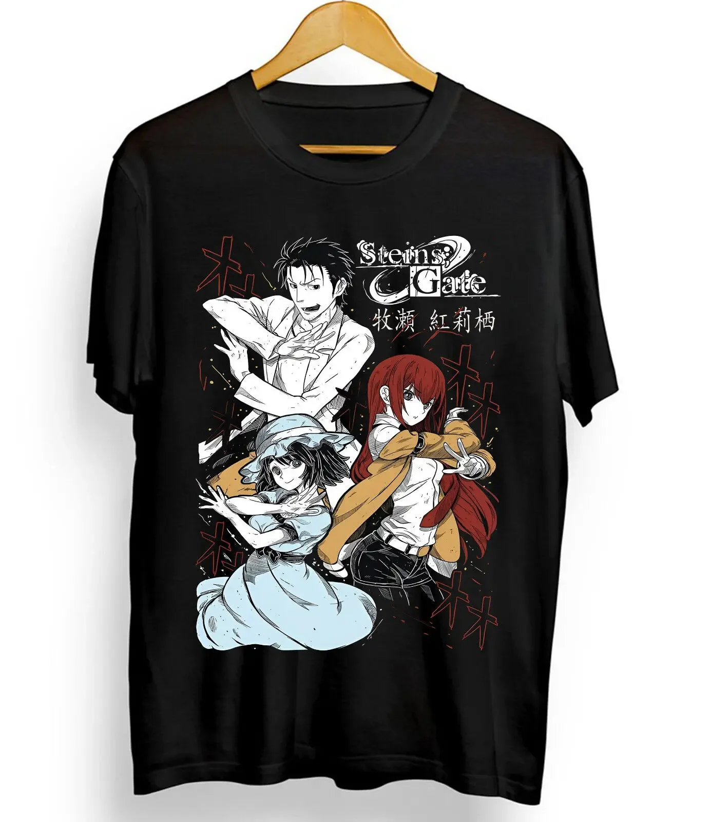 

Steins Gate Kurisu Makise T-shirt Anime Manga shirt All Size Black Shirt