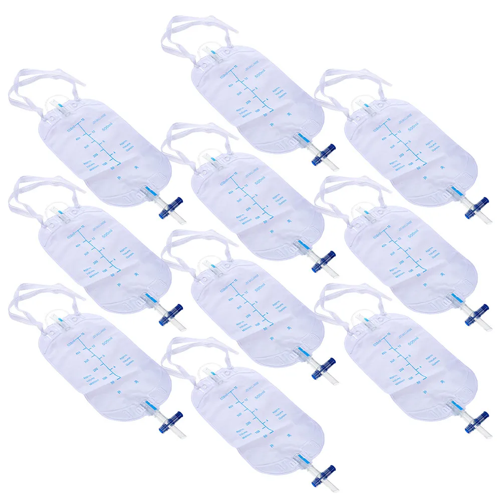 10Pcs Urine Collector Bags Wearable Urinary Drainage Kit for Elderly Disabled Patient Postoperation Use Urine Storage Bag