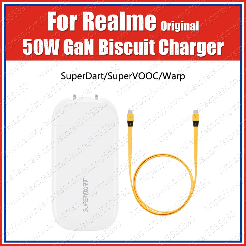 RMP2006 Turbo 50W 60g Realme SuperDart Biscuits Charger QC PD PPS SuperVooc For Realme 8 Pro 7 Pro GT Neo X7 Q3 X50 Pro X3 6 Pro