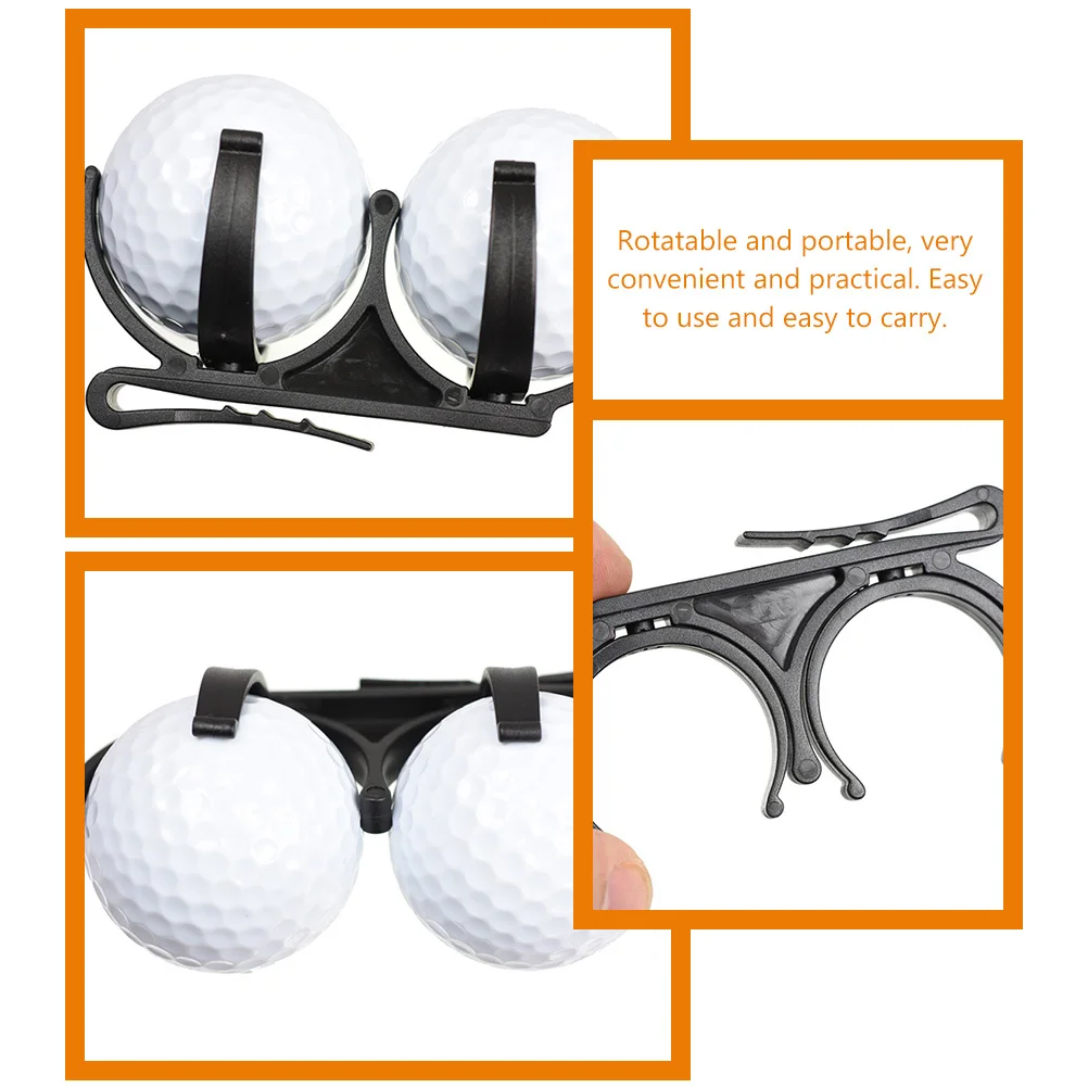 

2Pcs Golf Ball Holder Clips Portable Foldable Rotatable Lightweight Waist Hanging Clips Practical Golf Ball Clamps