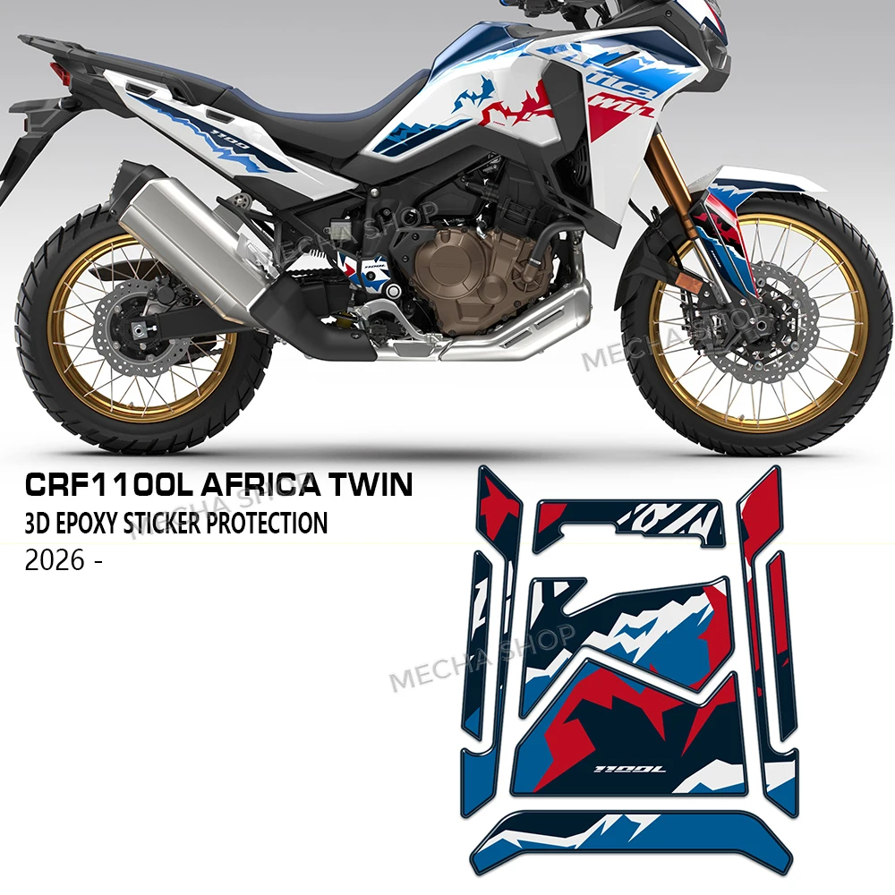 

3D Resin Sticker Protection Tank Mat Protection Decal Motorcycle Accessories For Africa Twin CRF 1100 L 2025-2026