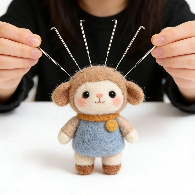 Hot 10Pcs DIY Craft Needlework Poke S/M/L Size Wool Felting Iron Needles Felt Tool Kit Needle Starter Beginners Needle Felting