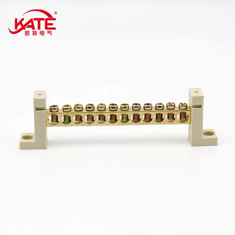 DIN Rail Terminal Block High Bridge Type Ground Bar 5/7/10/12 Holes Distribution Box Neutral Terminal Electrical Connector