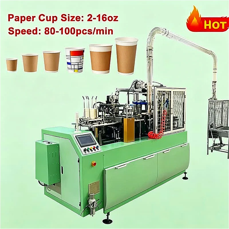 High Speed Disposable Cup Machine With Automatic Inline Flexo Printing Customized 80 150pcs min For Branded Coffee Shop Logo Cup