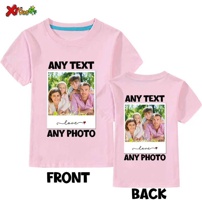 Custom long sleeves Shirt Kids Personalized photo Shirt Children Tshirt name clothing Girl Boy shirt  Toddler logo Design Shirt