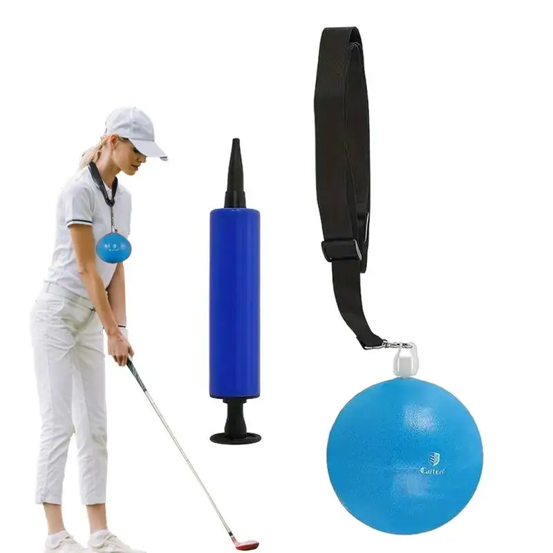 

Golf Swing Trainer Ball Inflatable Ball Swing Trainer With Ball Pump Portable Golf Training Aid For Arm Correction And Golf