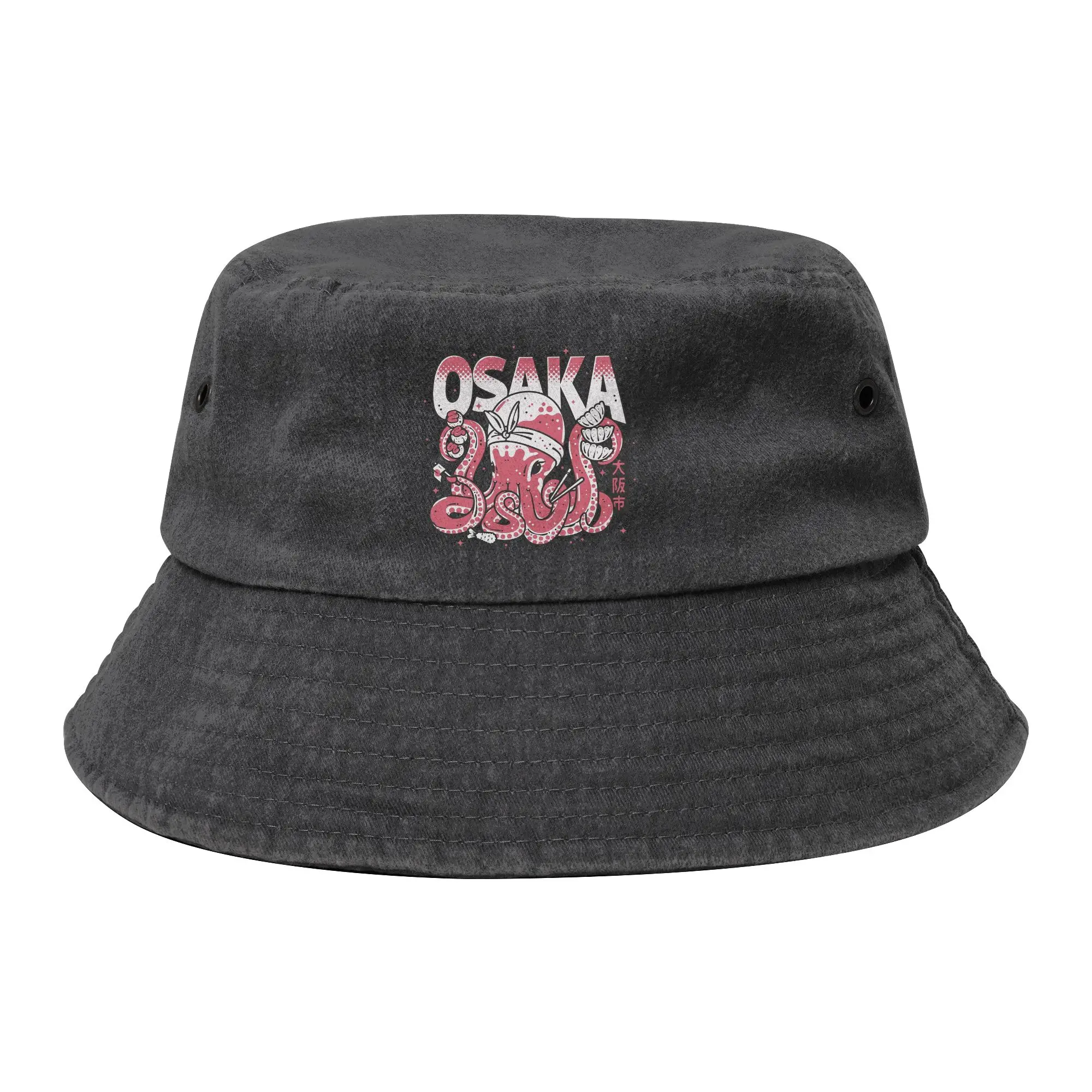 Vocation Getaway Headwear Osaka Dotonbori Drunken Octopus Bucket Hat Trendy Teen Sun Hat  Boonie Hat Fishing Cap Camping