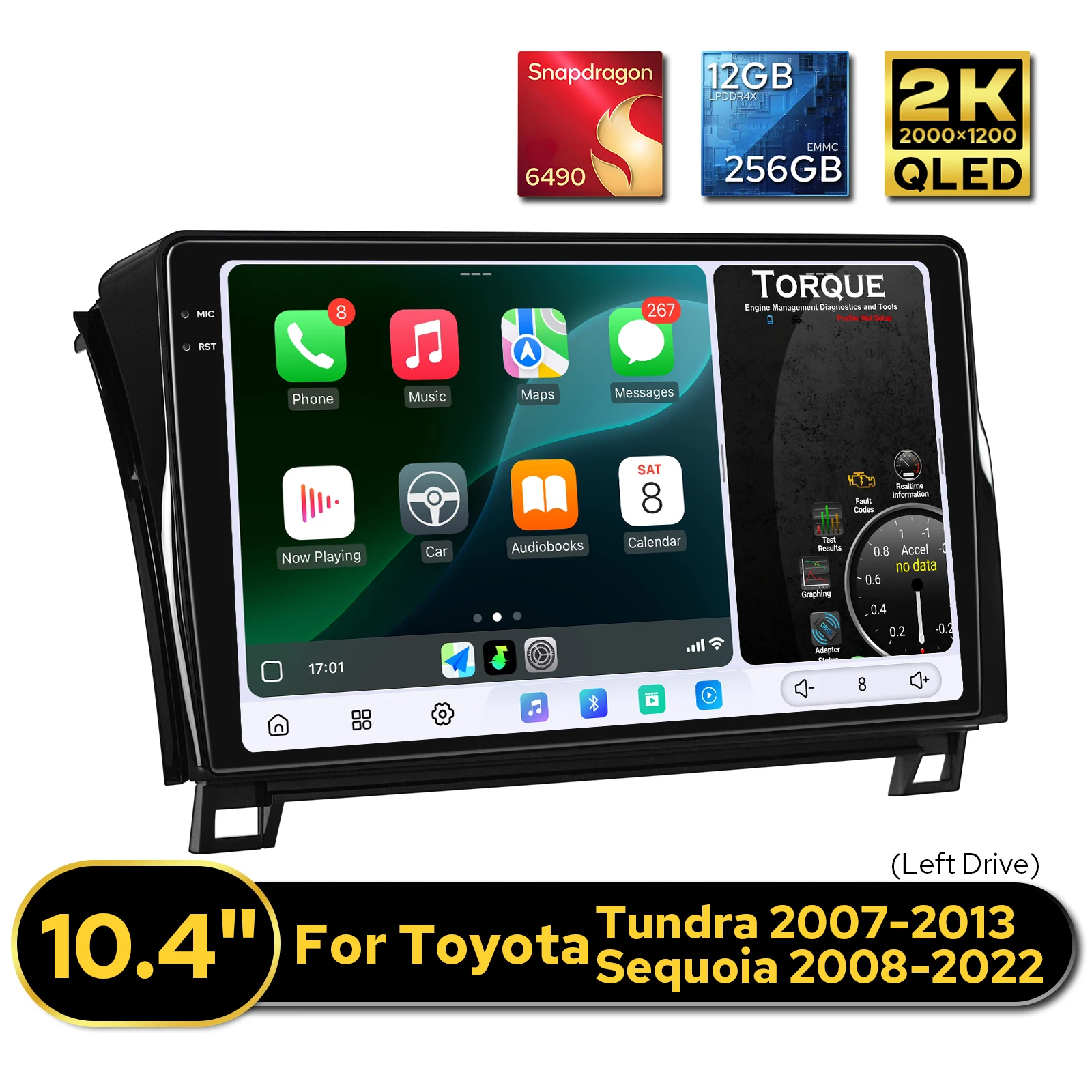 

Perfect Fit Android Car Stereo for Toyota Tundra 2007-2013 Toyota Sequoia 2008+ 2K QLED 2000*1200 TouchScreen Multimedia Player