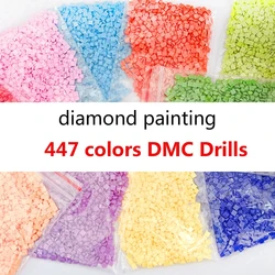 Wholesale Drills DMC 447 Colors Full Round/Square 5D Diy Diamond Painting Sale Stone Accessory Tool Rhinestone Cross Stitch art