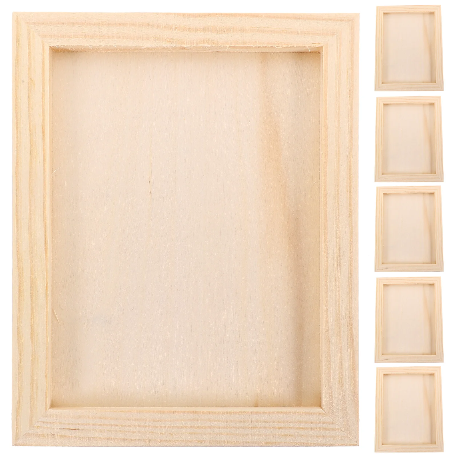 

6pcs Clay Picture Frames 14x18cm Wood DIY Photo Frame Kit Childrens Paintable Boards Natural Wood Frames Craft Supplies