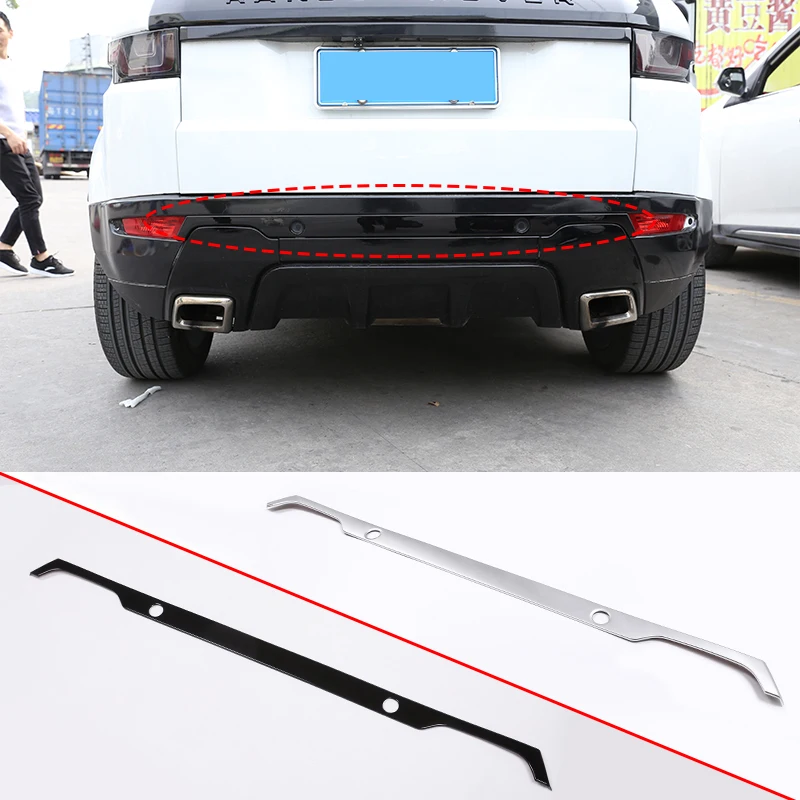 

Car ABS Gloss Black and Matte Silver Rear Tail door Decoration Strips Trim For Landrover Range Rover Evoque 2016 2017 2018