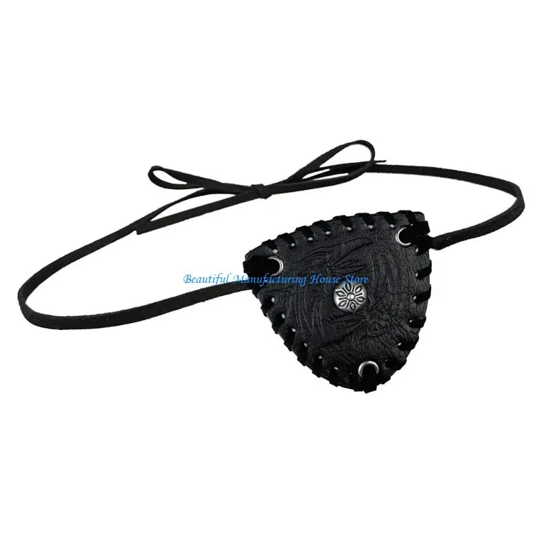 E56A Medieval Medieval Eye Patch per uomini Halloween Larp Ruolo Giochi in pelle vintage Copertine per occhi medievali