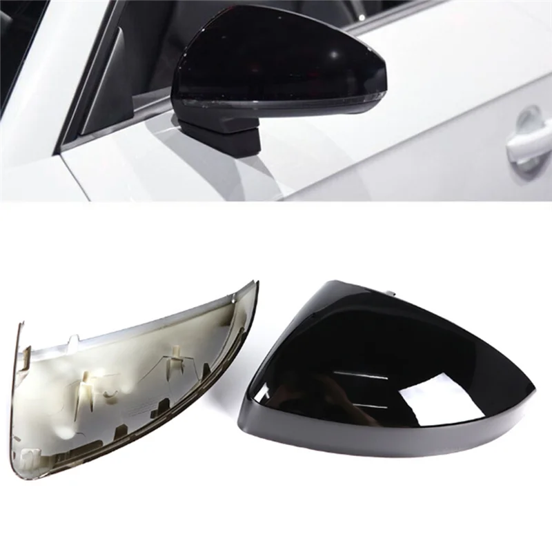 Glossy Black Car Side Door Rearview Mirror Cover Trim for Audi TT TTS TTRS MK3 R8 4S 2014-2023