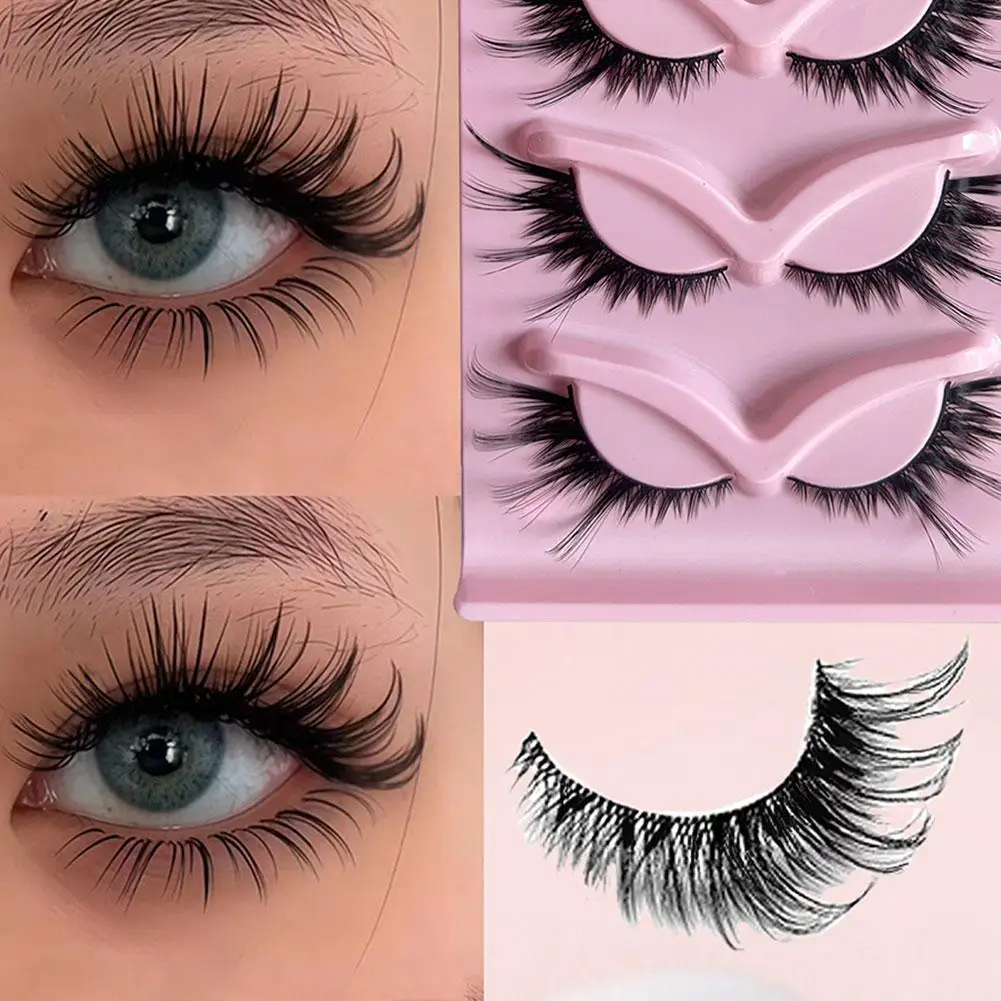 5 pares de pestañas postizas de una pieza, diseño de ojo de zorro, banda negra Natural, estilo ojo de gato, fácil de aplicar, maquillaje, accesorios de regalo de belleza