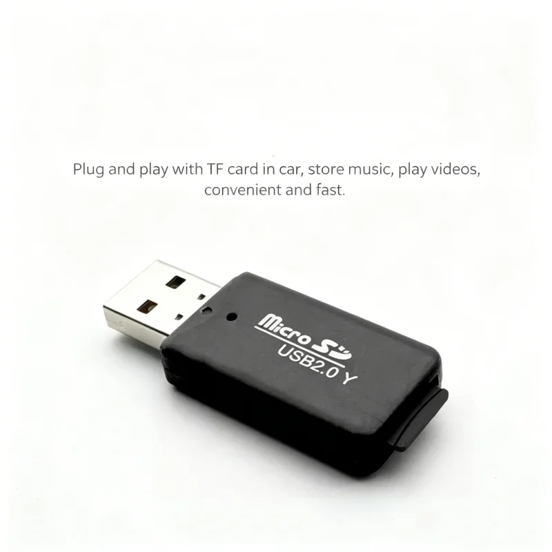 USB 2.0 Mini TF Card Reader Portable Single Slot Micro SD Memory Card Adapter Plug And Play For Laptop Car Audio Camera