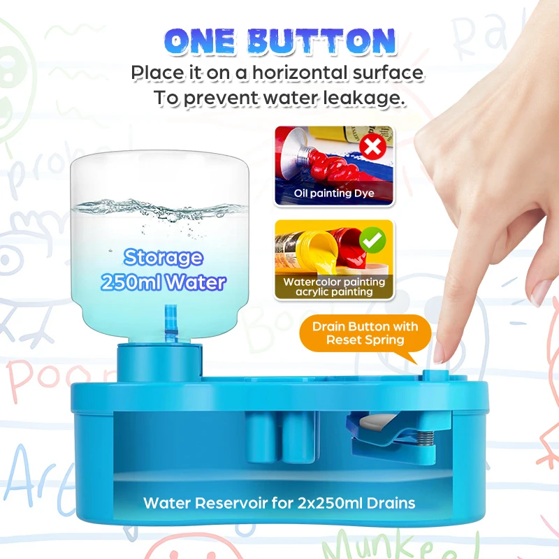 Paint Brush Cleaner Painting Supplies With Drainage And Brush Holder Tool For Acrylic Watercolor Water-Based Coating  Kid Gift