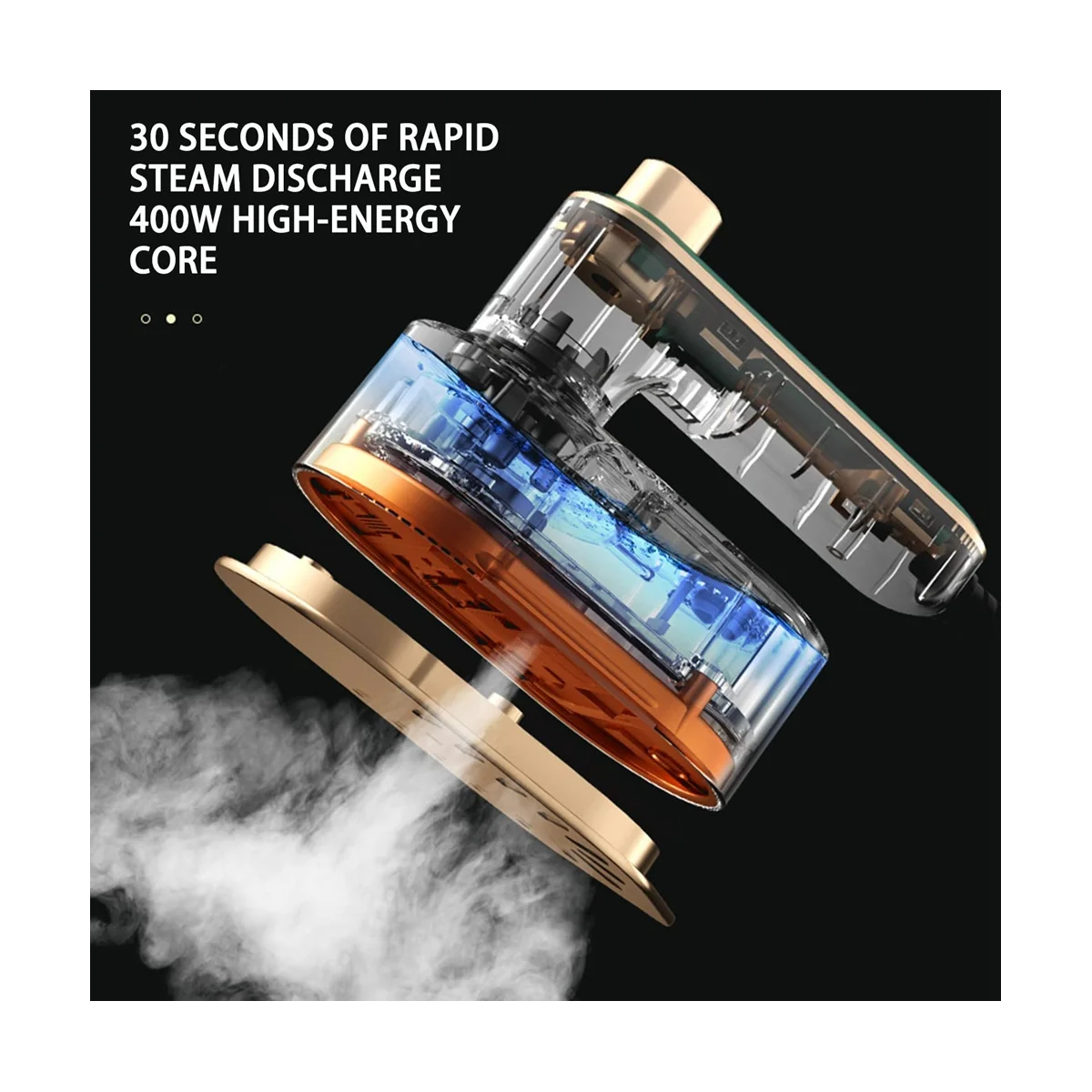 Upgrade der tragbaren Bügelmaschine – 180 ° Drehbares tragbares Mini-Dampfbügeleisen – Reise-Kleidungsdampfer, EU-Stecker, Weiß-A59E