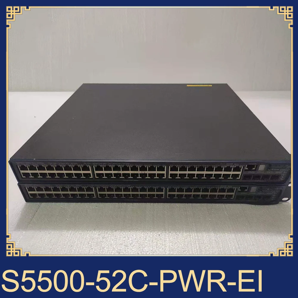 1 peça para h3c 48 portas gigabit poe alimentado 4sfp núcleo de porta óptica interruptor de três camadas S5500-52C-PWR-EI