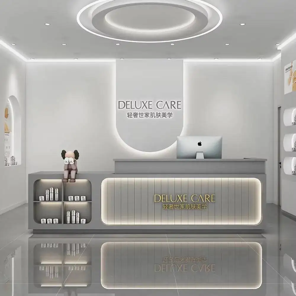 

Cabinet Bar Modern Glamour Counter Fashion Elegant Nordic Simple Reception Desks Aesthetic Unique Mostrador Commercial Furniture