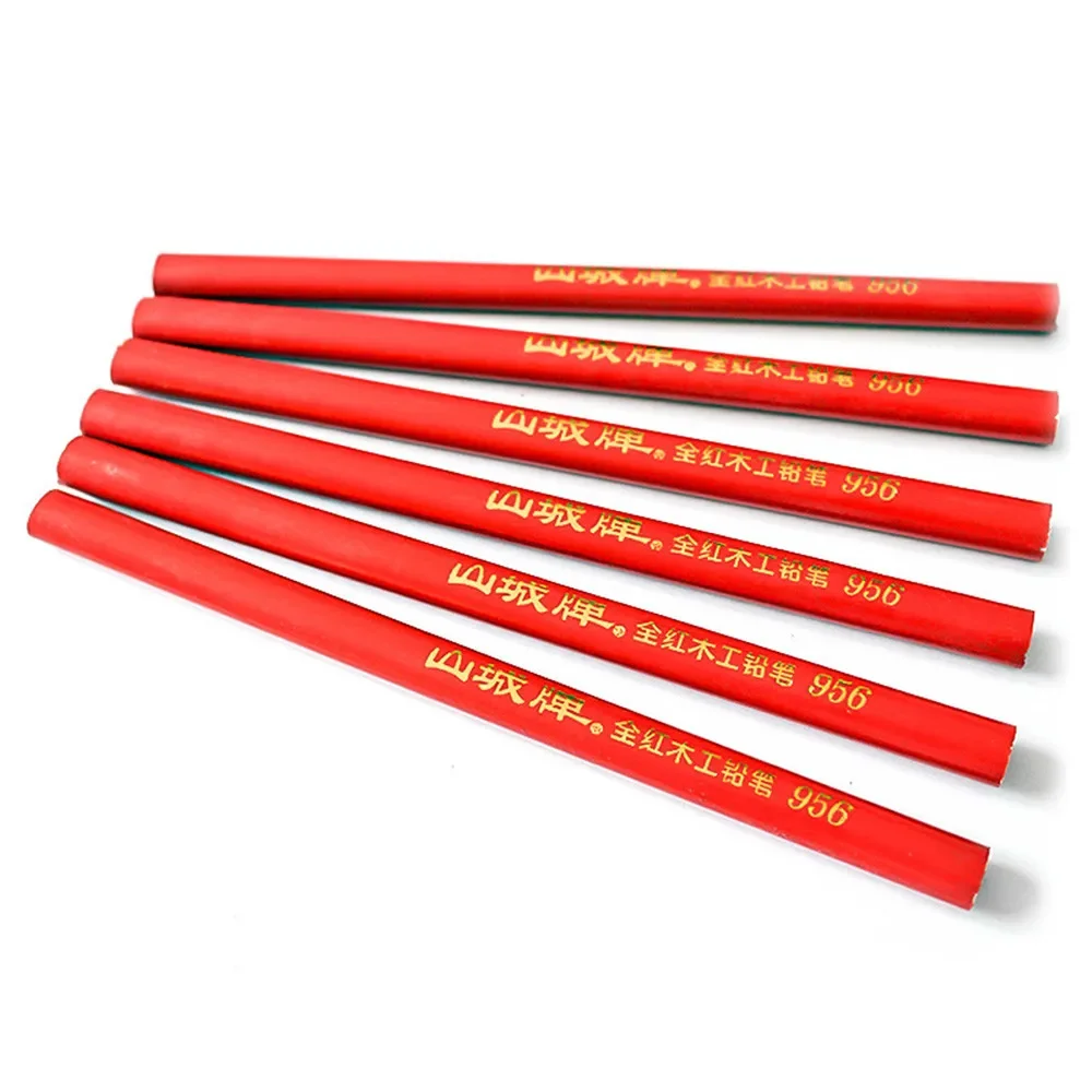 Duable Newest Protable Useful Hot Sale Pencils Working 12Pcs 175mm Black Carpenters Construction Marking Pencil