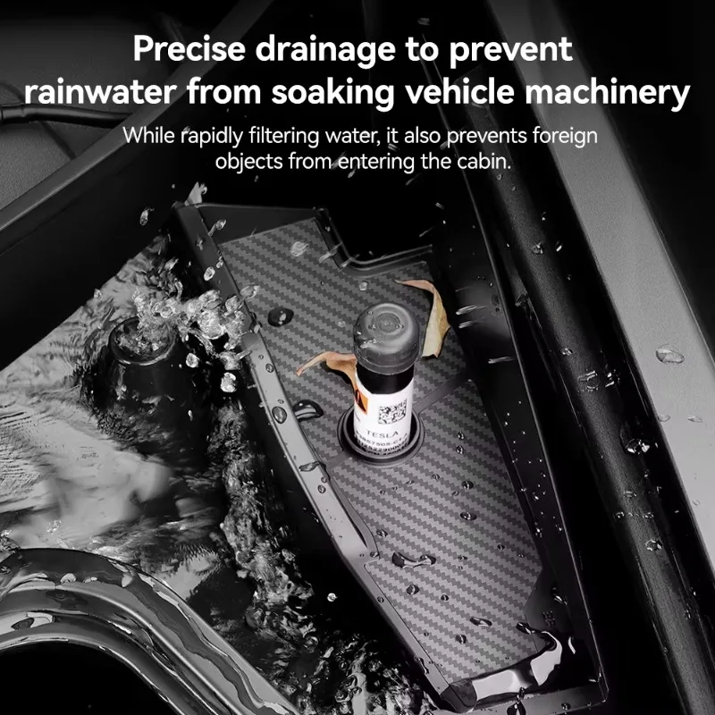 For Tesla New Model Y/YL Front Cabin Anti-Clog Cover Water Channel Leaf Blocking Guard Mod Car Interior Accessories