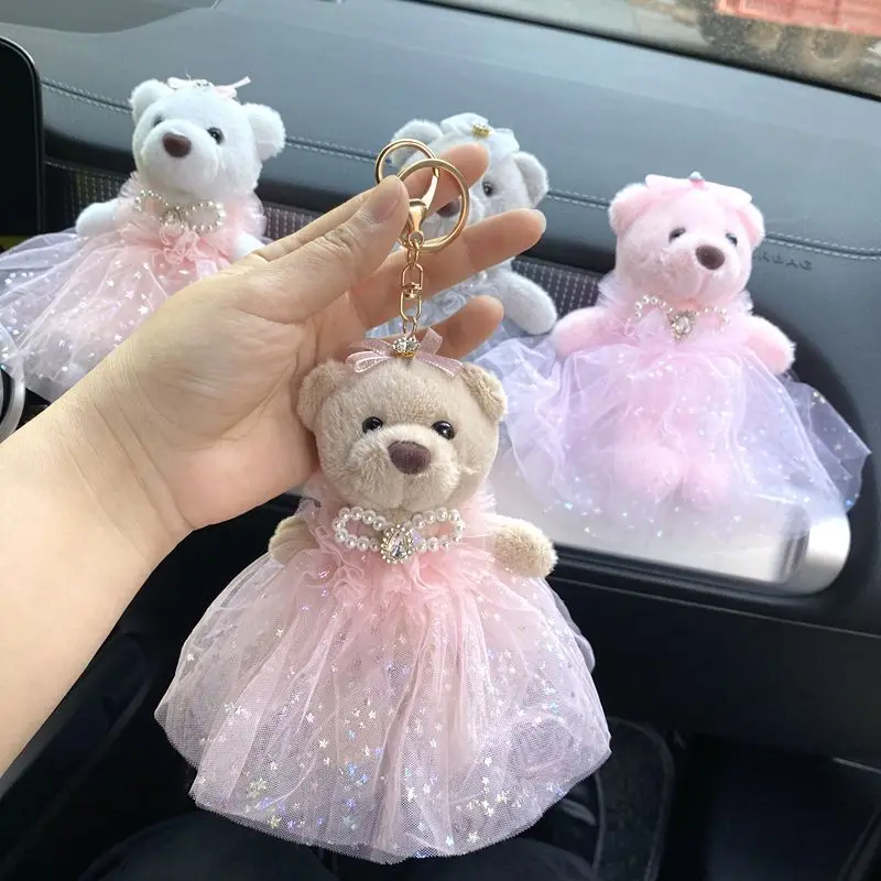 so pretty Mascot doll beautiful bear dress skirt lifelike beautiful Pendant Upscale decorate keychain fahione romantic  gift