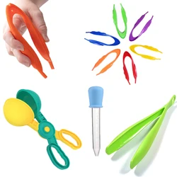 Montessori Early Learning Educação Toy para Crianças, Pinças Drop Scoop Clipe, Fine Motor Skill Training Tool Set, criança, 1 Pc, 4Pcs