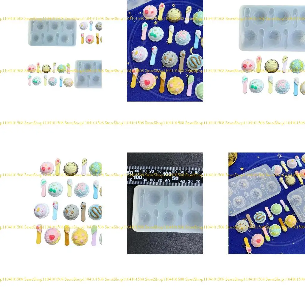 

15YC Flexible Silicone Mold for DIY Crafts Easy to Clean Epoxy Resin Molds Ice Cream Ball Shaped Jewelry Decoration Mould