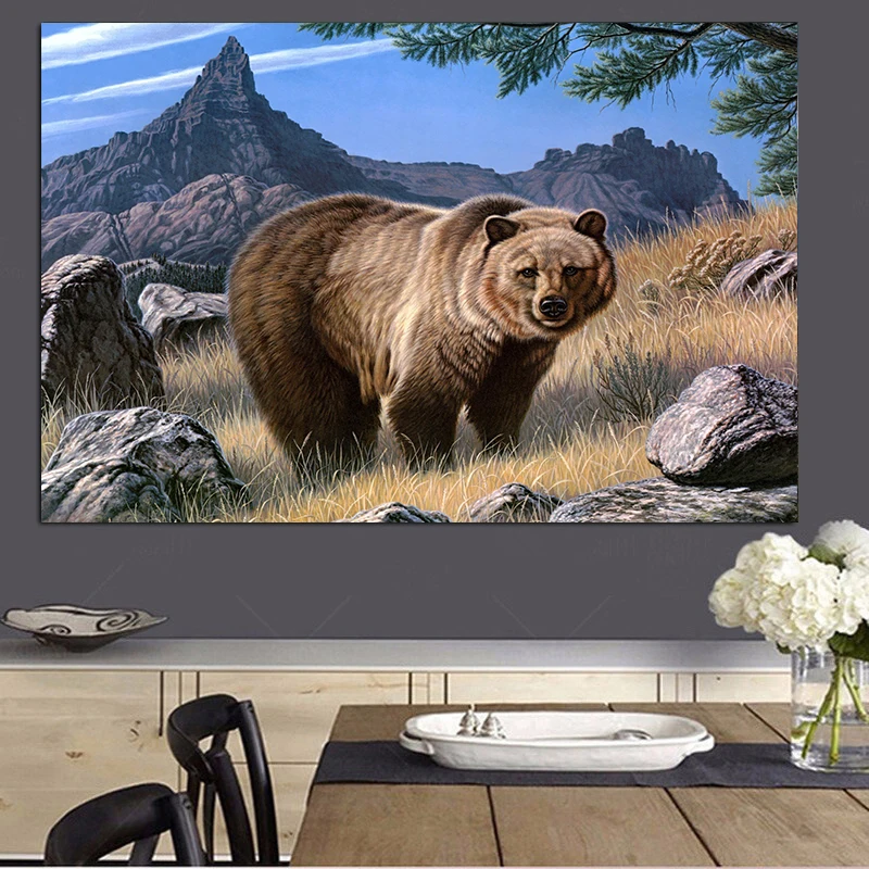 Polar Bear DIY 5D Diamond Painting Kits Brown Bear Diamond Mosaic Full Diamond Embroidery Painting Rhinestones Home Decor Gift