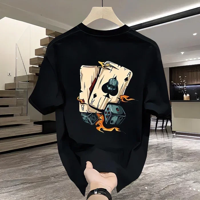In 2026, the New Brand of Printed Cotton Short-sleeved Summer Men's Kids Fashionable Casual Round-neck Shirt Is 100% Pure Cotton