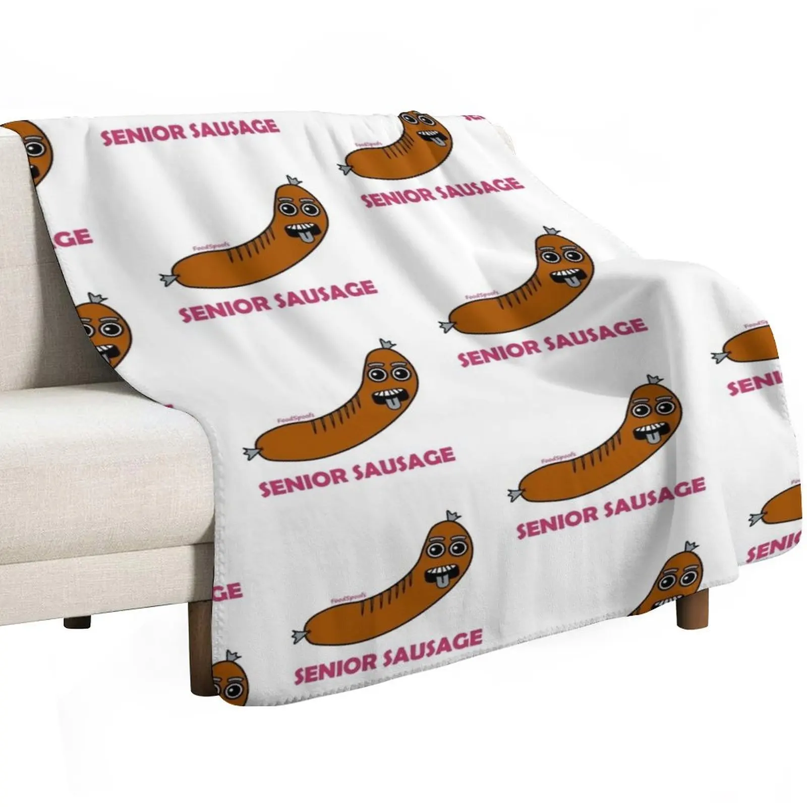Senior Sausage Throw Blanket Cute Plaid cosplay anime Soft Beds blankets and throws Softest Travel Blankets