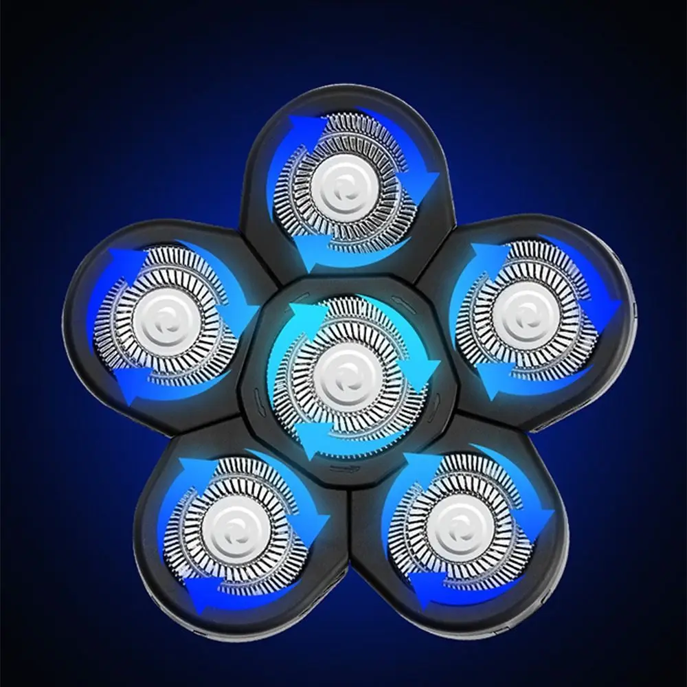 6 Head 6 Head Shaver Replacement Heads Wet and Dry Shaver Electric Shaver Head Replacement Blades Cutter Floating Head Bald Men