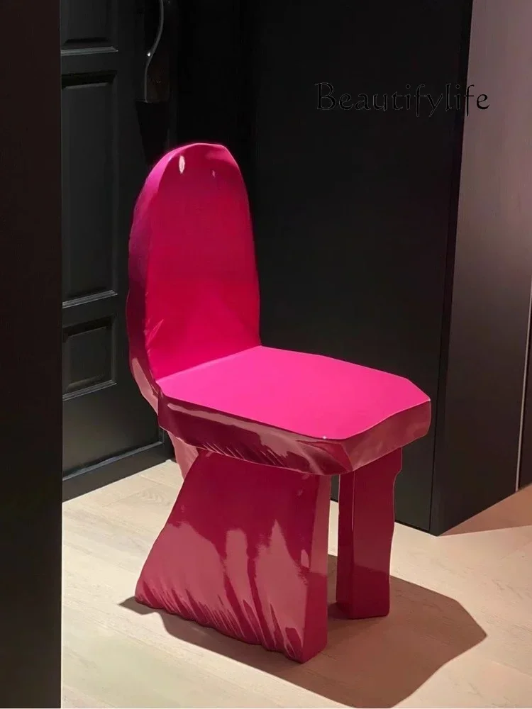 O10 Medieval Texture Dining Chair Designer Art Display Backrest Chair Decoration Dining Room High-profile Chair