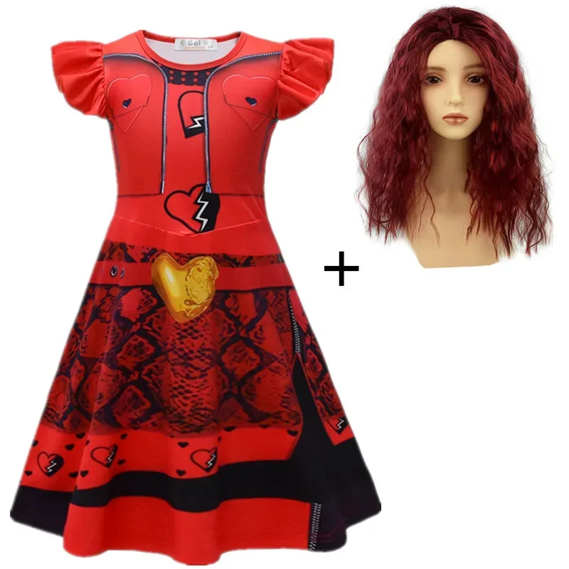 New ★ Halloween The Rise of D-Descendants 4 red Bridget Girls Cosplay Costume Child Disguise Party F★ 2025 qi☆
