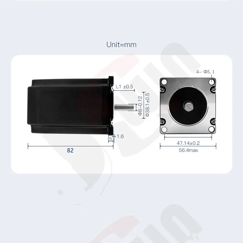 Imagem -05 - Motor de Passo Nema23 para Impressora 3d Eixo Phase Fios 57hs82 315oz-in 635 mm ou mm 57x82 mm Phase 315oz-in